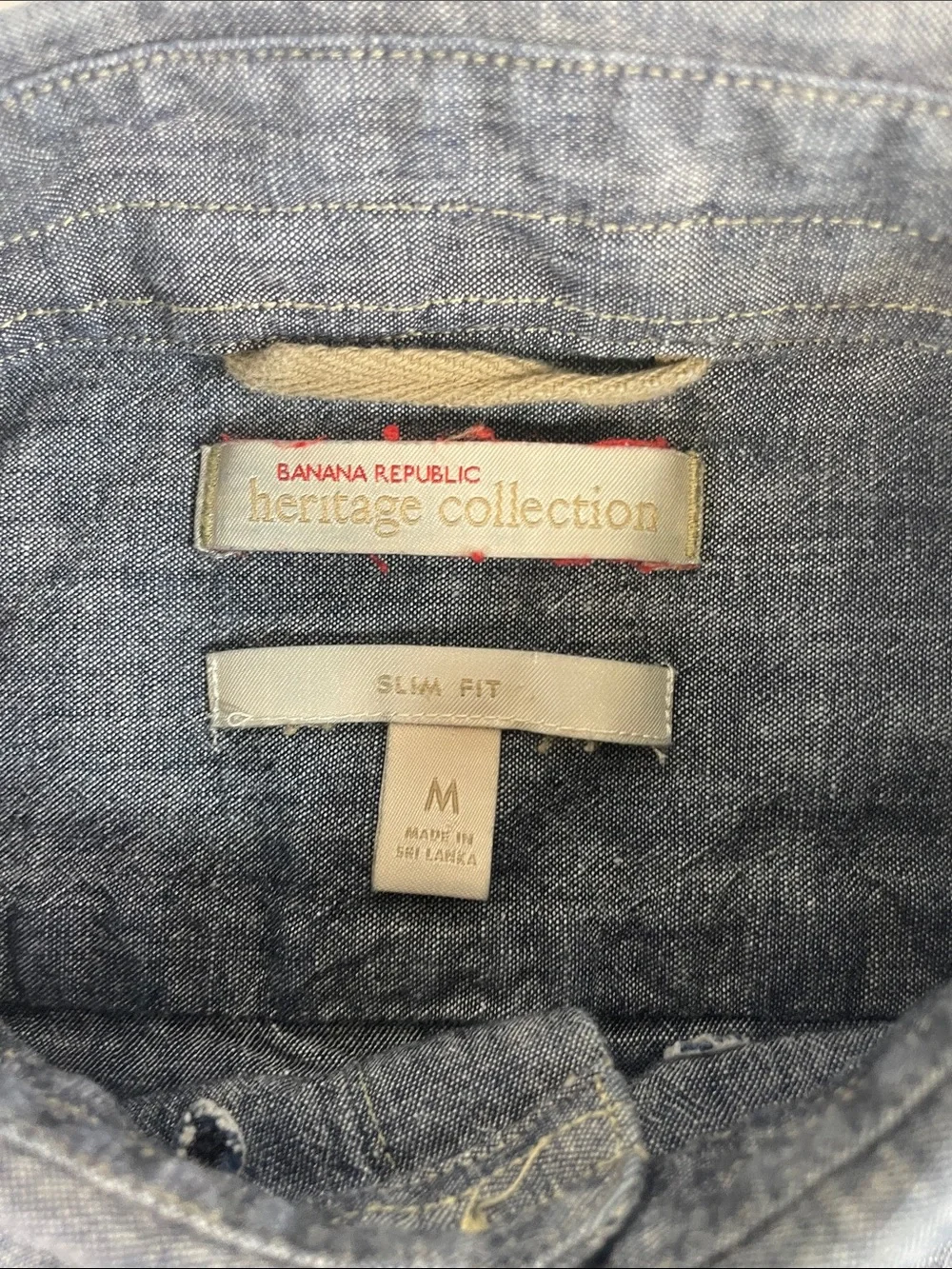 Banana Republic Chambray Denim Button-Down Blue M